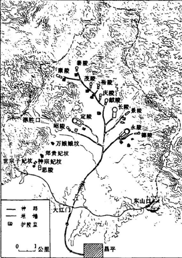 图12明十三陵分布图