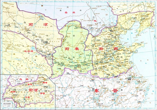 十六国时期各国割据疆域地图